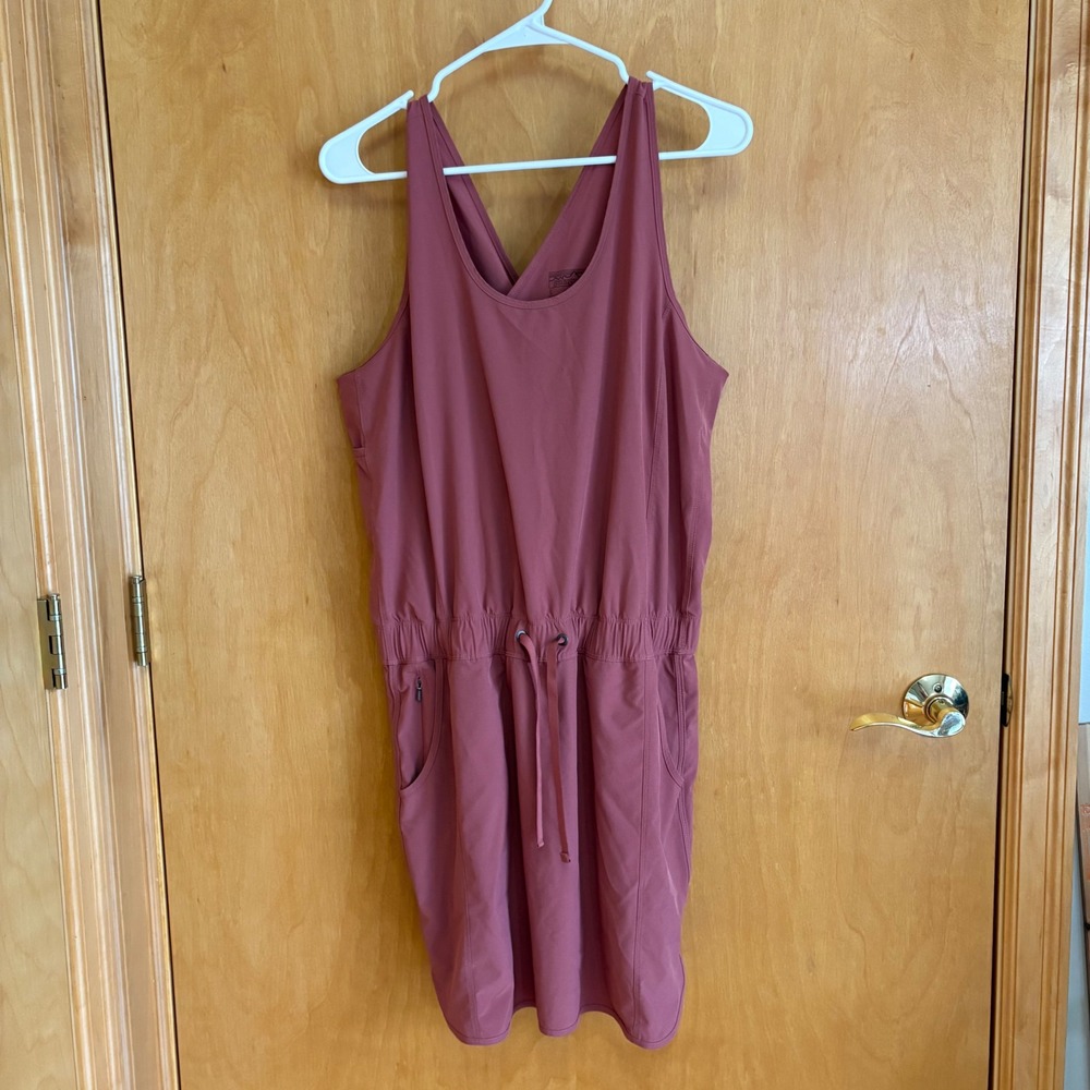 Patagonia Women's‎ Size L Pink Sleeveless Drawstring Waist Pocketed Dress